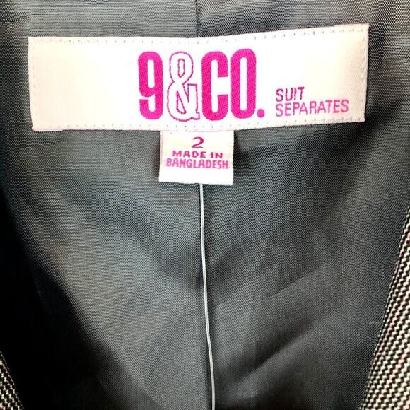 9&Co. Blazer Gray Pinstripe Suit Jacket Size 2 Work Office Classic - Picture 6 of 12